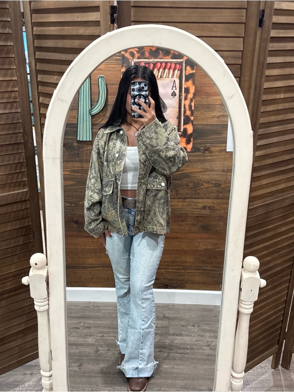 camo denim jacket